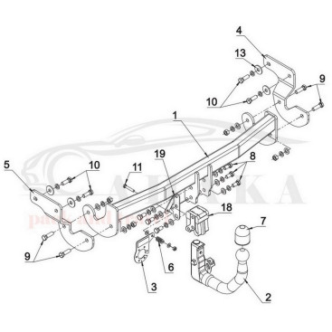 Hak holowniczy wypinany AUTOMAT + moduł 7 pin do Hyundai I40 Sedan 2011-2015