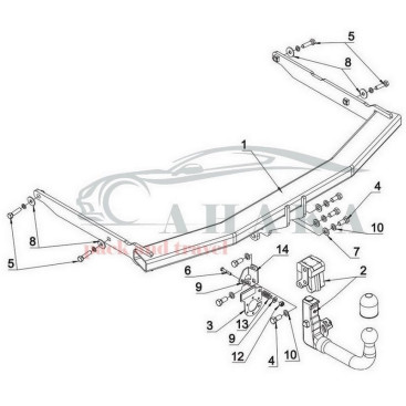 Hak holowniczy wypinany AUTOMAT + moduł 7 pin do Mazda 3 Hatchback, Sport Active 2003-2013