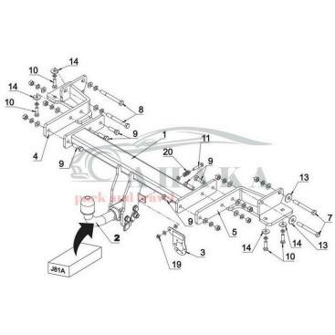 Hak holowniczy AUTOMAT + moduł 13 pin do Hyundai Santa Fe 2018-2020