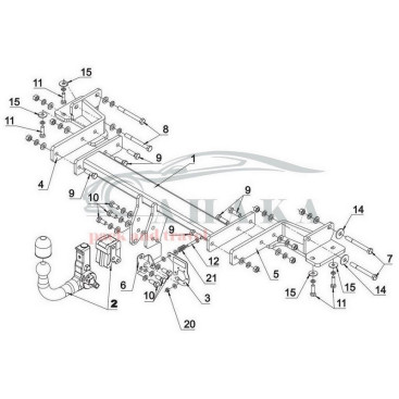 Hak holowniczy wypinany AUTOMAT + moduł 13 pin do Hyundai Santa Fe 2018-2020