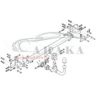 Hak holowniczy wypinany AUTOMAT + moduł 13 pin do MB Mercedes Benz C Klasa C205 Coupe 2014-2021