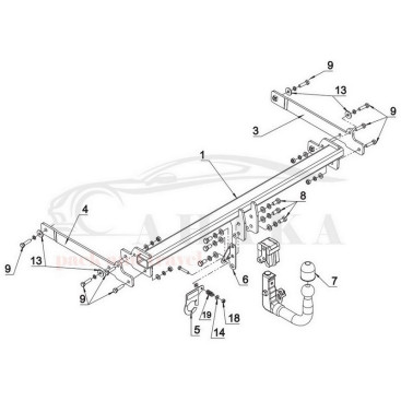 Hak holowniczy wypinany AUTOMAT + moduł 13 pin do Seat Leon ST Kombi 2013-2020