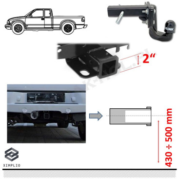 Obniżany adapter haka holowniczego do samochodów z USA z kulą Brink