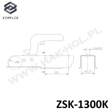Zaczep kulowy do przyczepy 1300 kg - ZSK-1300K